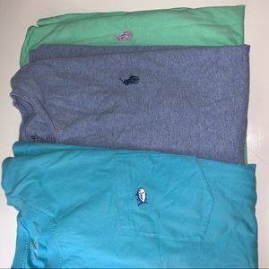 Three men’s size small tees